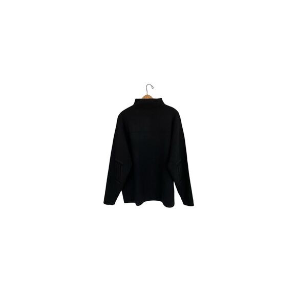 Nautica Competition Unisex Black Mock Wool Elbow Patch Size Large Sweater - Picture 2 of 11